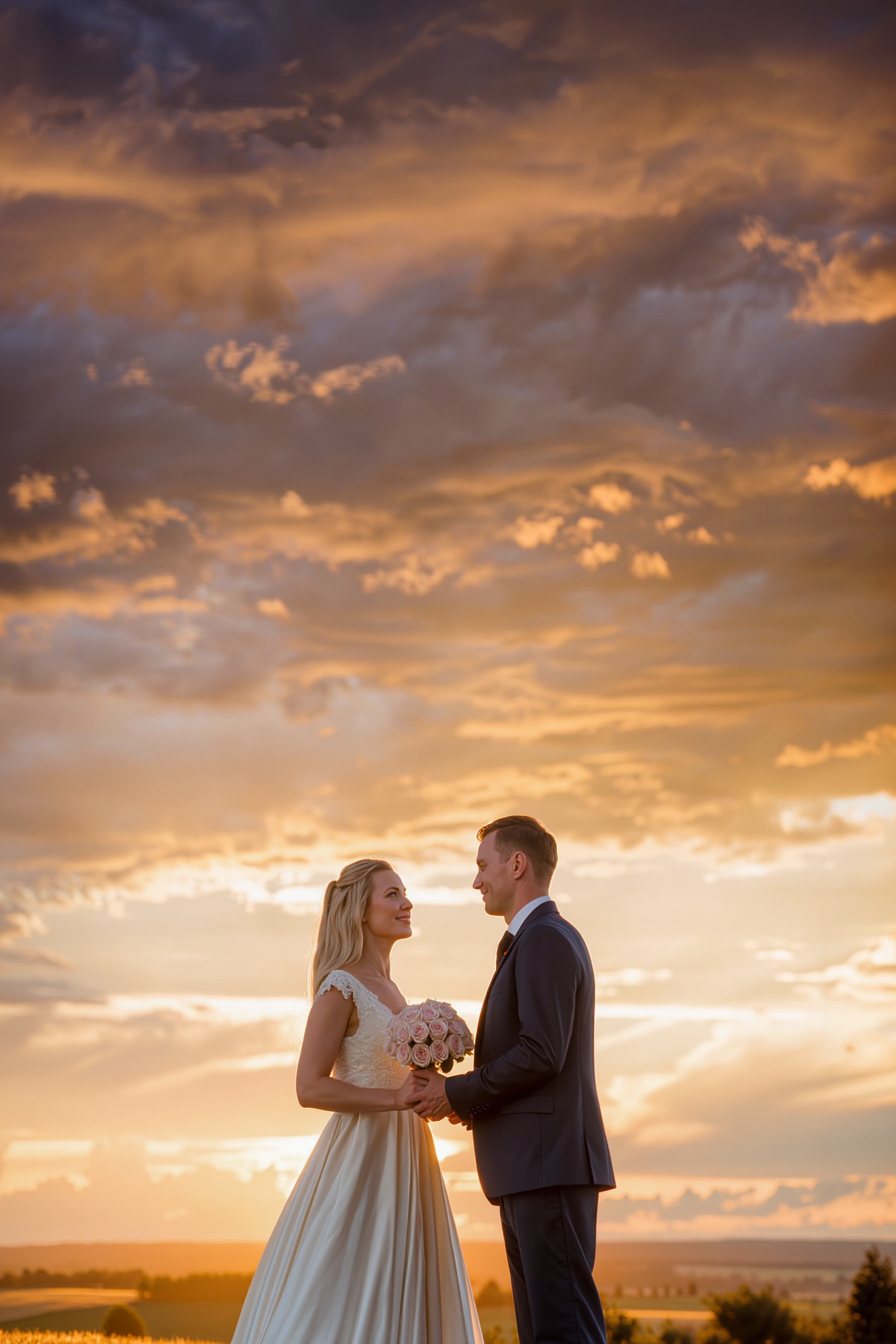 Golden Hour Wedding Preset – Cinematic Sunset Tone