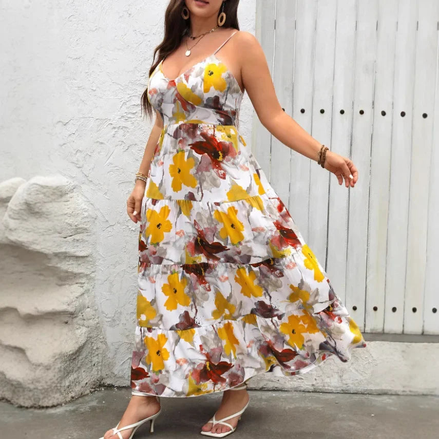 Plus Size Printed Maxi Dress