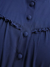 Plus Size Lantern Sleeve Ruffle Dress