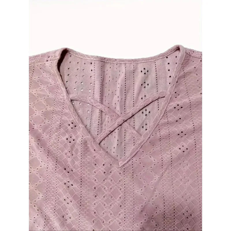 Plus Size V-Neck Cross Strap Casual Dress
