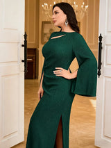 Plus Size Asymmetrical Ruched Bodycon Maxi Dress