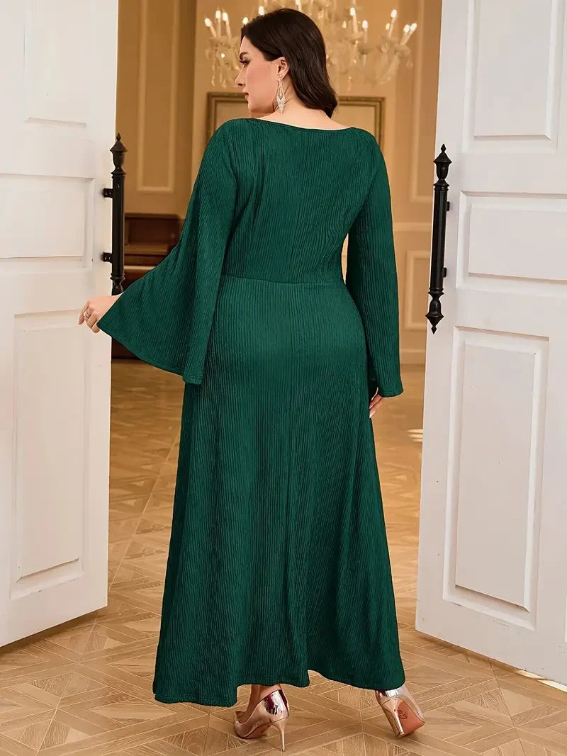 Plus Size Asymmetrical Ruched Bodycon Maxi Dress