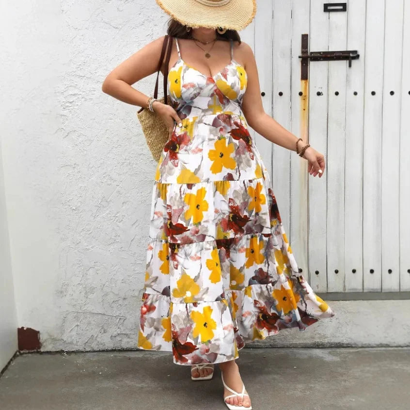 Plus Size Printed Maxi Dress
