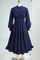 Plus Size Lantern Sleeve Ruffle Dress