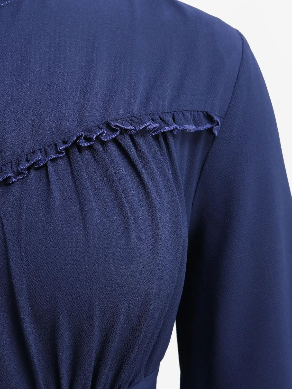 Plus Size Lantern Sleeve Ruffle Dress