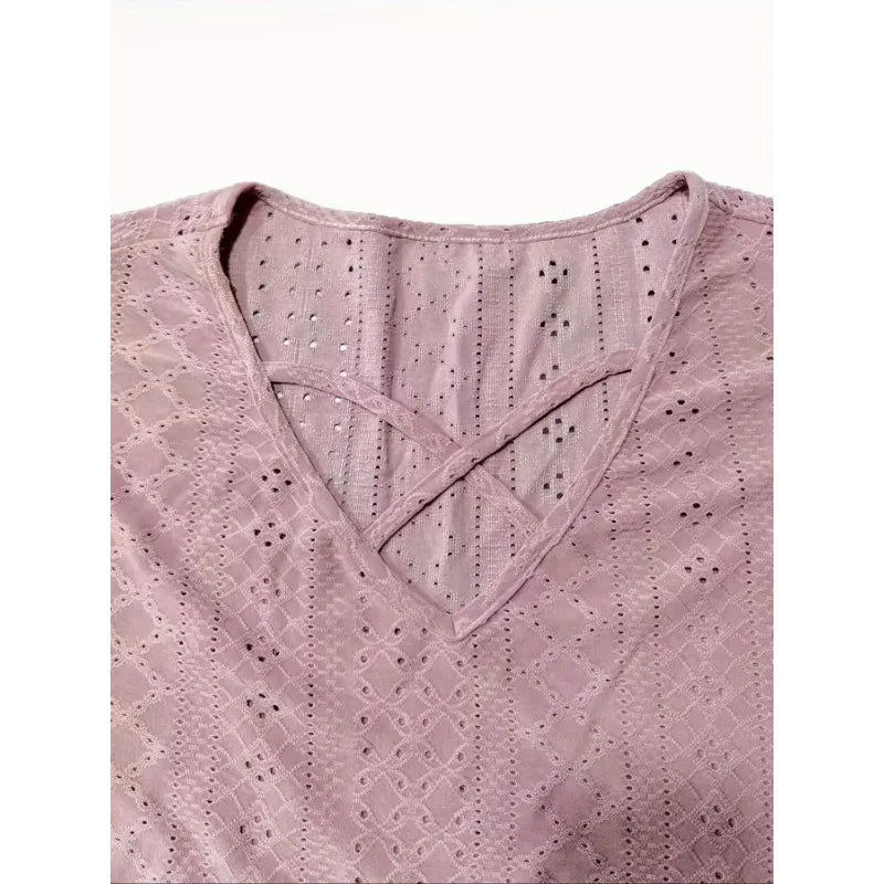 Plus Size V-Neck Cross Strap Casual Dress