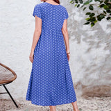 Plus Size Boho V-Neck Batwing Sleeve Dress