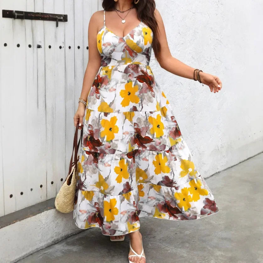 Plus Size Printed Maxi Dress