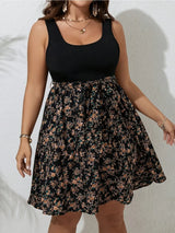 Plus Size Floral Sleeveless Summer Dress