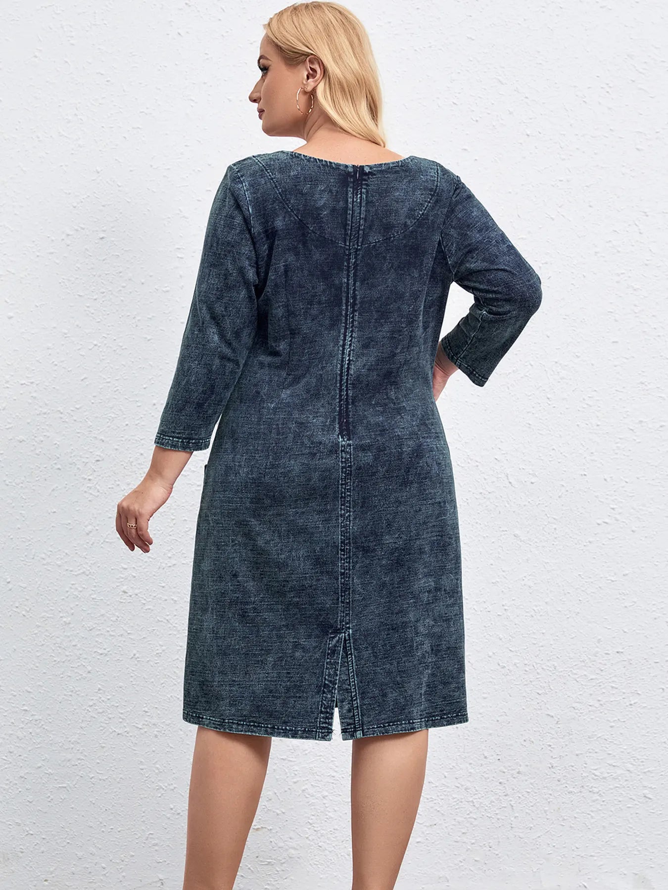 Plus Size Denim Knit Dress
