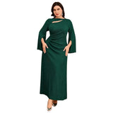 Plus Size Asymmetrical Ruched Bodycon Maxi Dress