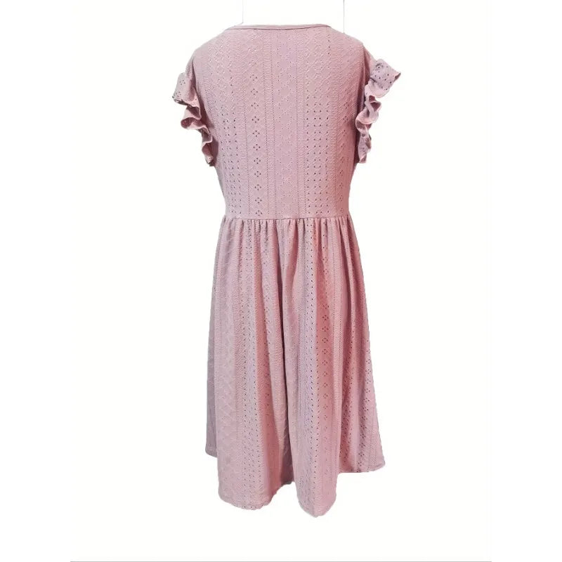 Plus Size V-Neck Cross Strap Casual Dress
