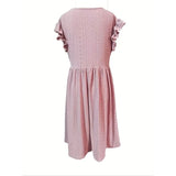 Plus Size V-Neck Cross Strap Casual Dress